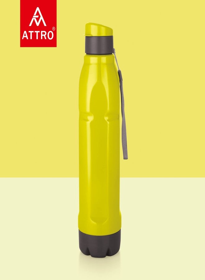 Attro Sky Procool 800 Super Pu Insulated Hot&Cold Water Bottle, Portable&Leak-Proof Flip Top Cap, Easy To Cary Use For Travel, Office, School&Gym, 670Ml - Green, Plastic - Image 5